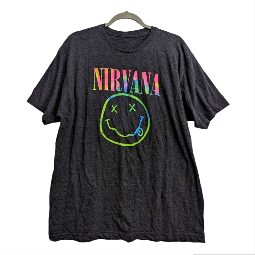 Nirvana Gray Screen Graphic T-Shirt L/XL